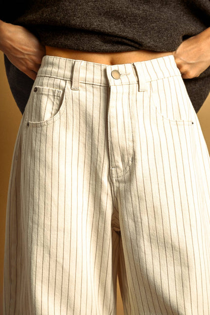 Penny Pin Stripe Barrel Pants