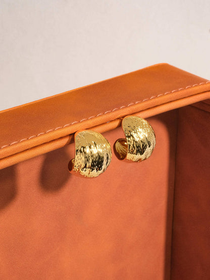 Zelle Textured Huggie Earring | Waterproof Jewelry