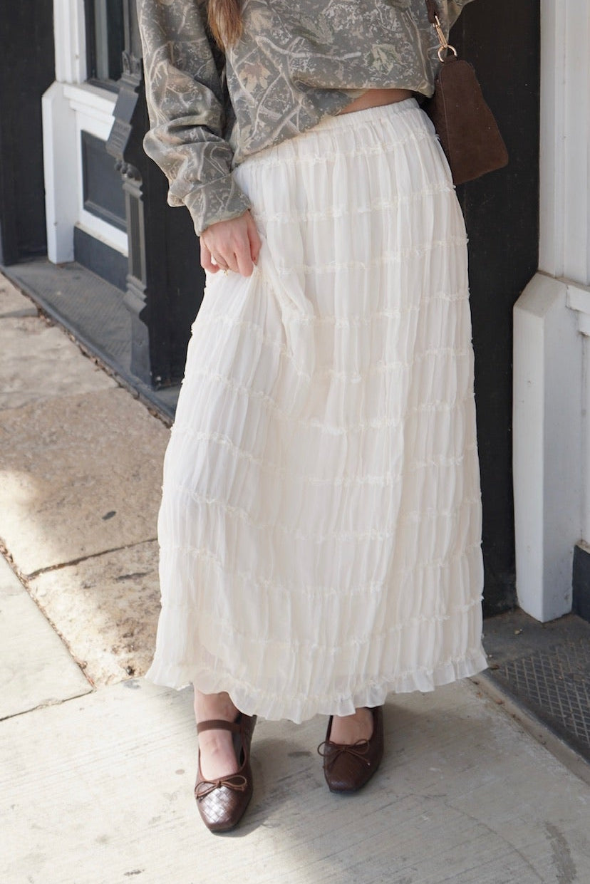 Audrey Ruffle Tiered Maxi Skirt