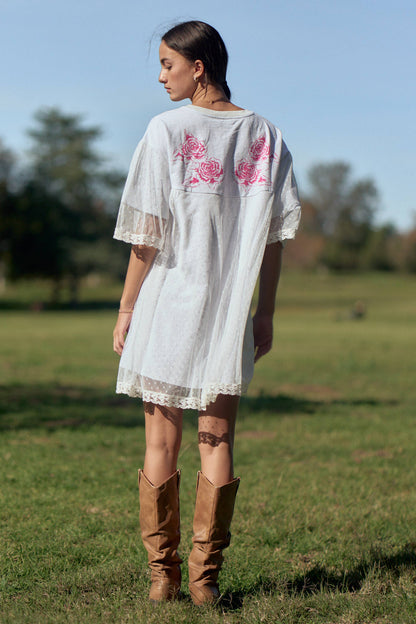 Angel Lace Layered T-shirt Dress
