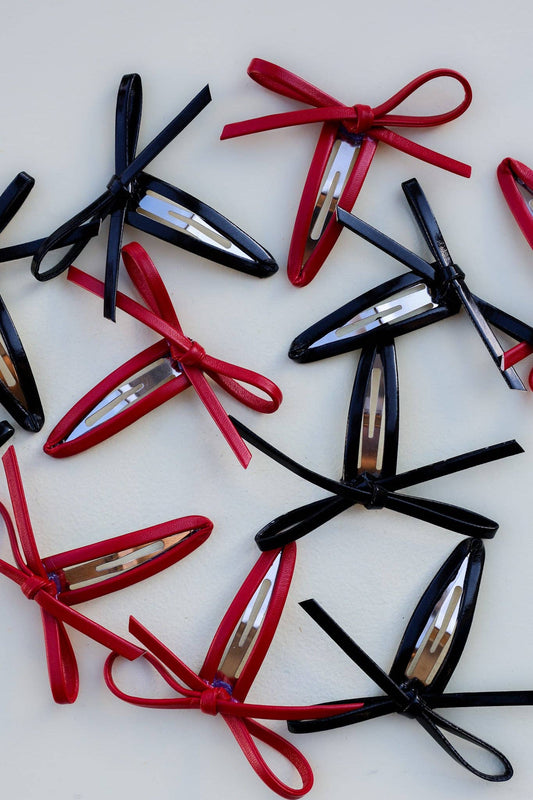 Leather Bow Snap Clip | KAXI