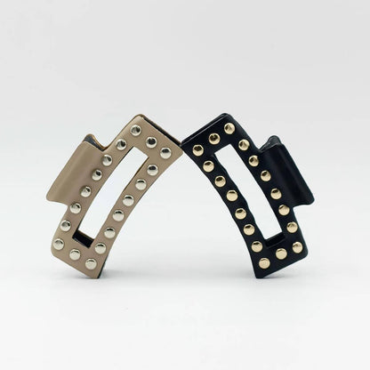 Faux Leather Studded Hair Claw