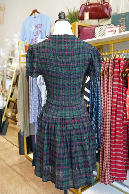 Rowan Plaid Smocked Mini Dress