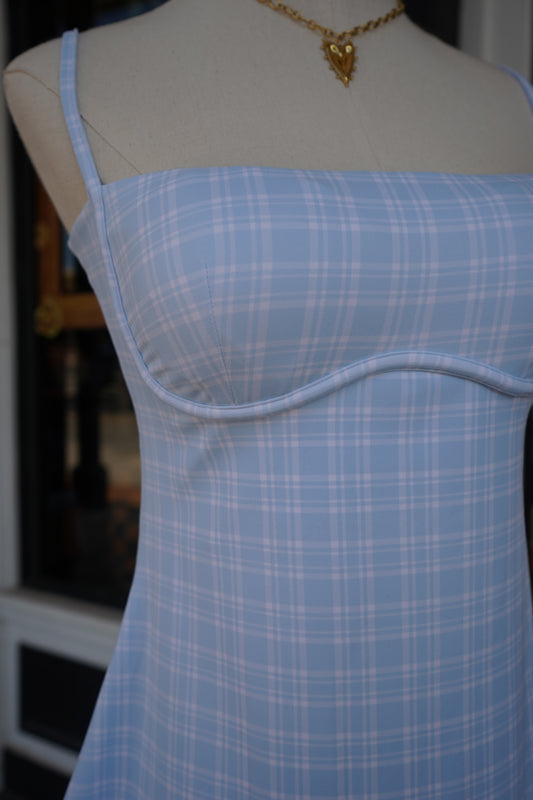 Aster Dress | Blue Plaid