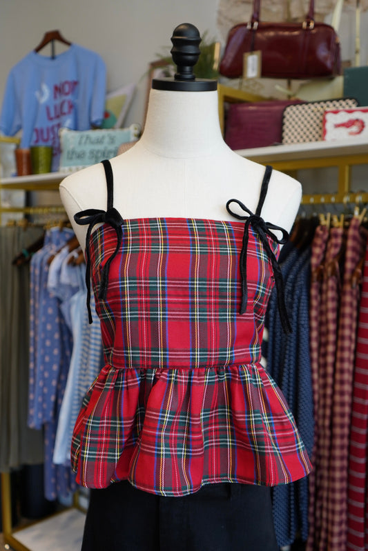 Molly Plaid Peplum Tank