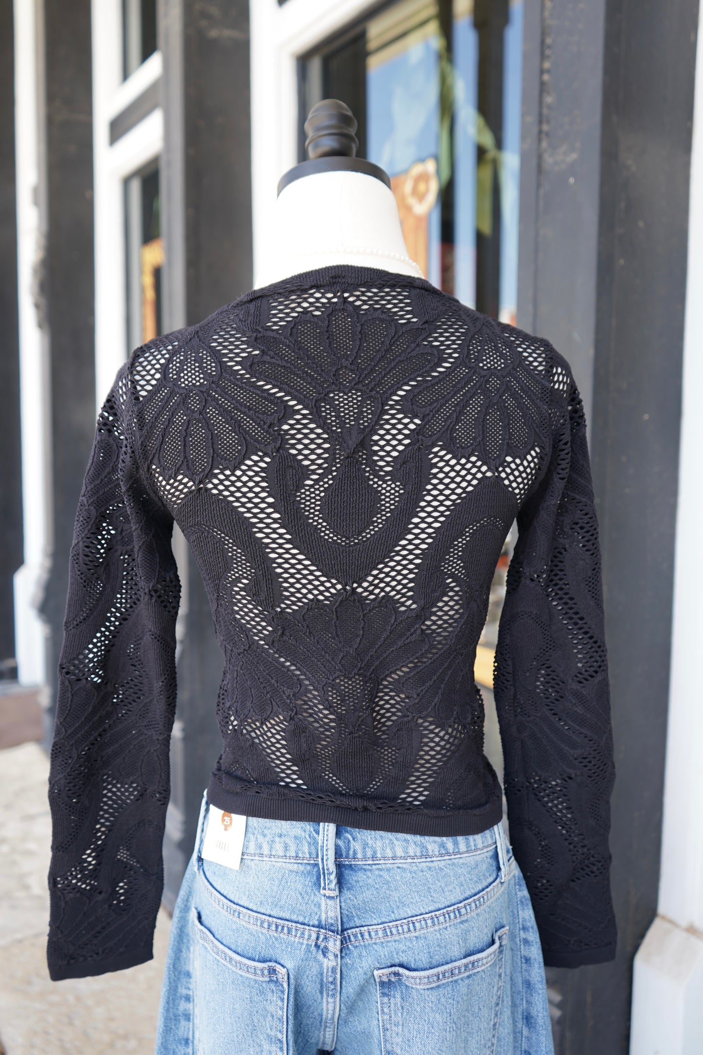 Bonnie Seamless Jacquard Mock Neck Long Sleeve