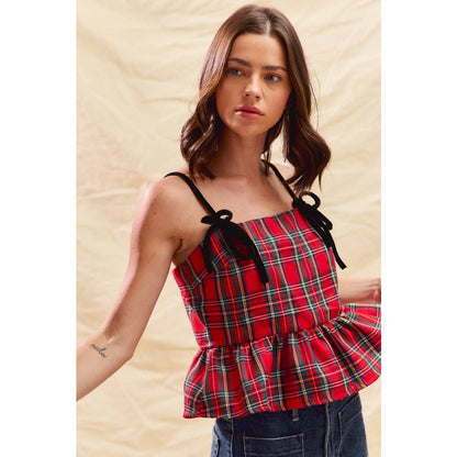 Molly Plaid Peplum Tank
