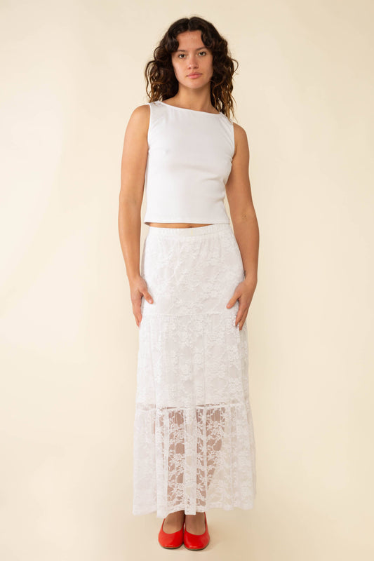 Poppy Lace Midi Skirt