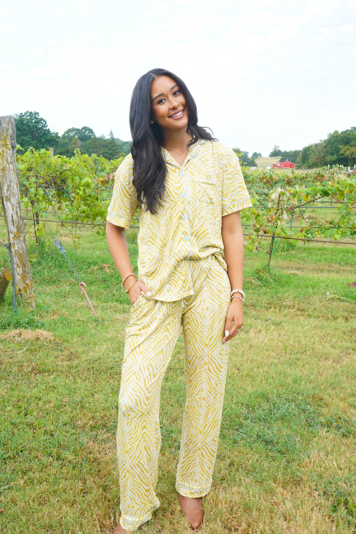 Chartreuse Zebra | Pajama Set