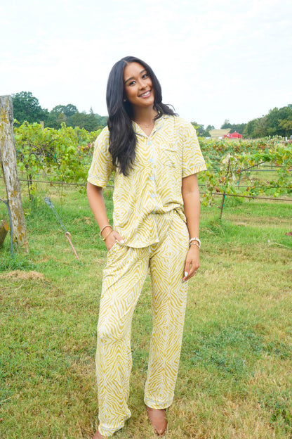 Chartreuse Zebra | Pajama Set