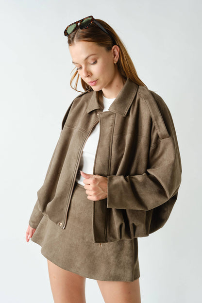 Devin Mojave Suede Finish Zip-Front Jacket