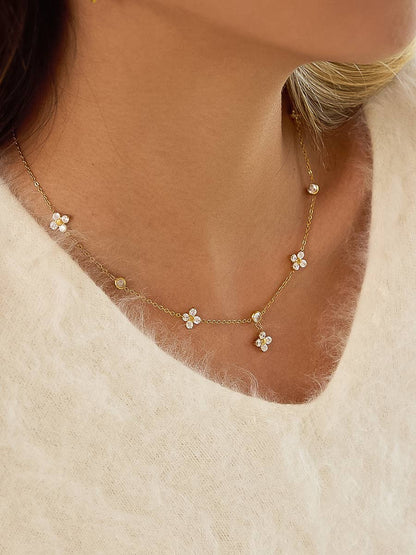 Aveline Floral Chain Necklace | Waterproof Jewelry