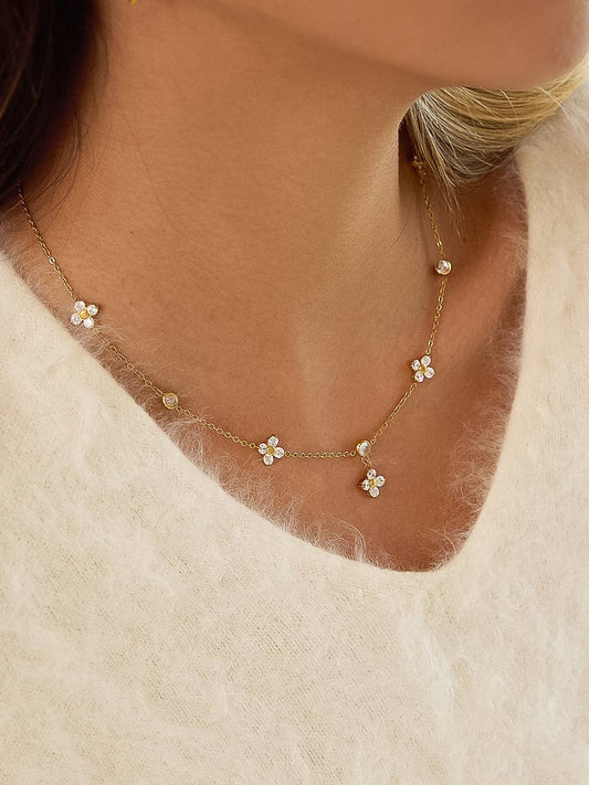 Aveline Floral Chain Necklace | Waterproof Jewelry