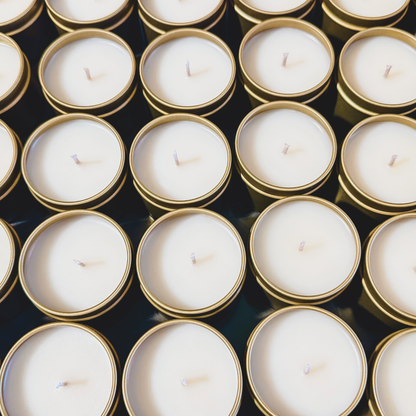 Mini Gold Tin Soy Candles | Stocking Stuffer