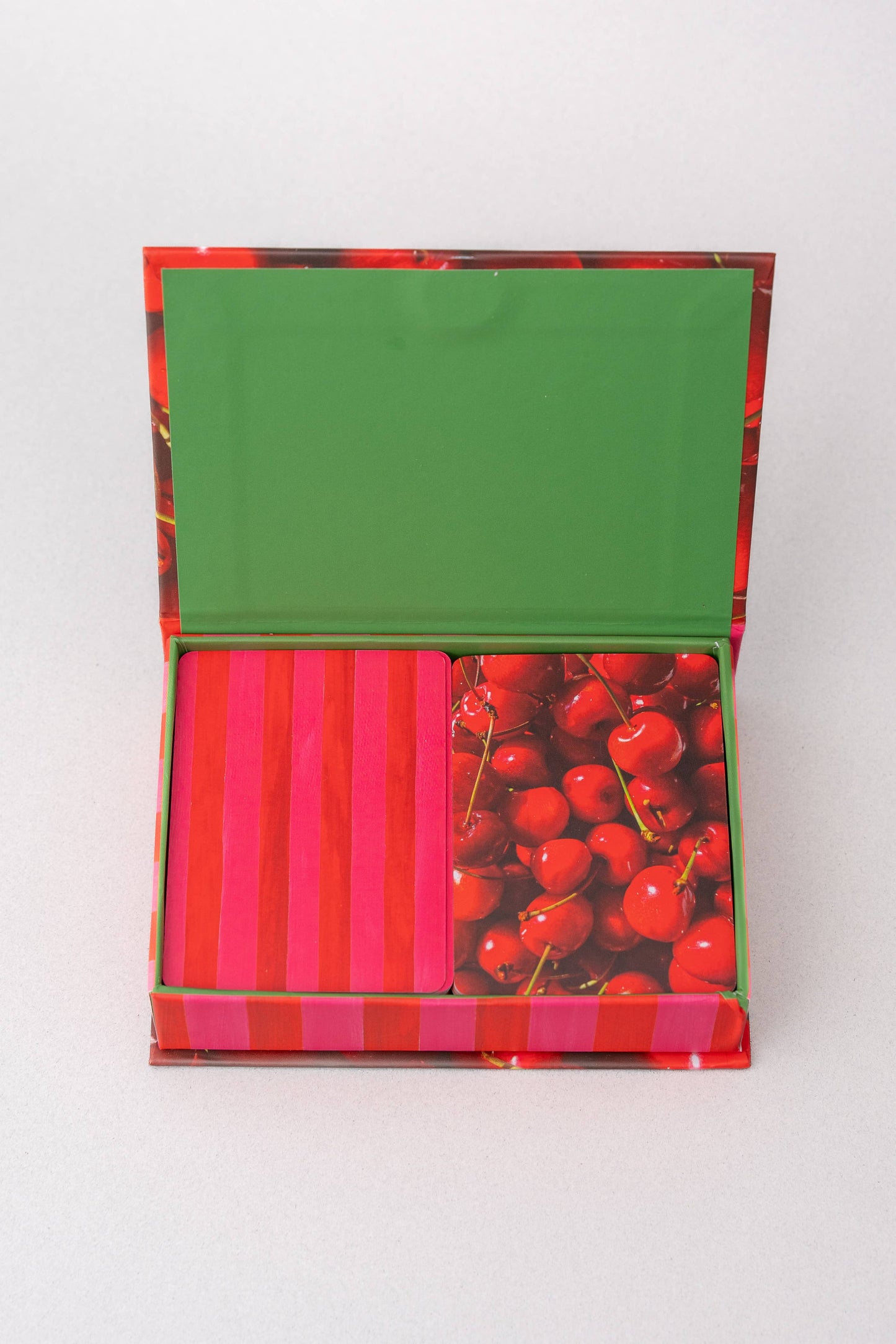 Cherry Stripe Playing Card Set