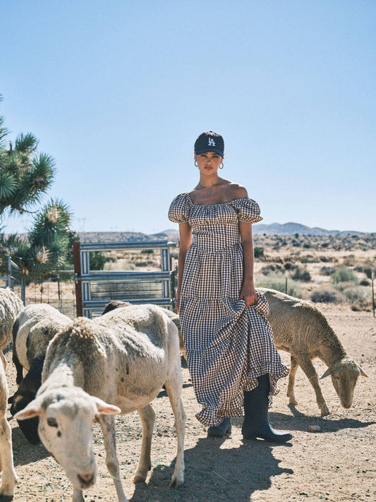 Lauren Gingham Maxi Dress