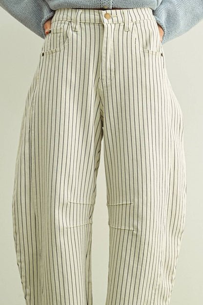 Penny Pin Stripe Barrel Pants