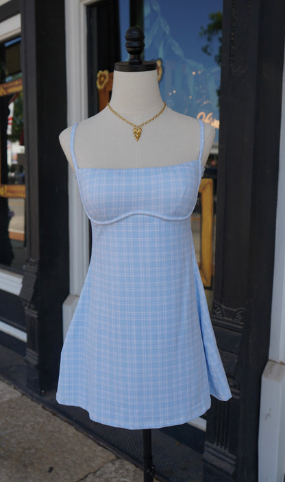 Aster Dress | Blue Plaid