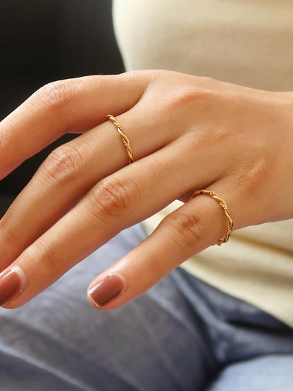 Sarah Thin Braided Ring | Waterproof Jewelry