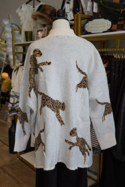 Hanna Cheetah Mockneck Sweater