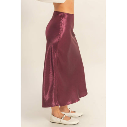 Dana Satin Midi Skirt