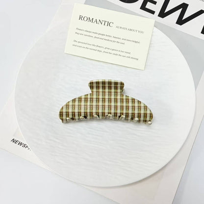 Vintage Plaid Pattern Claw Clip