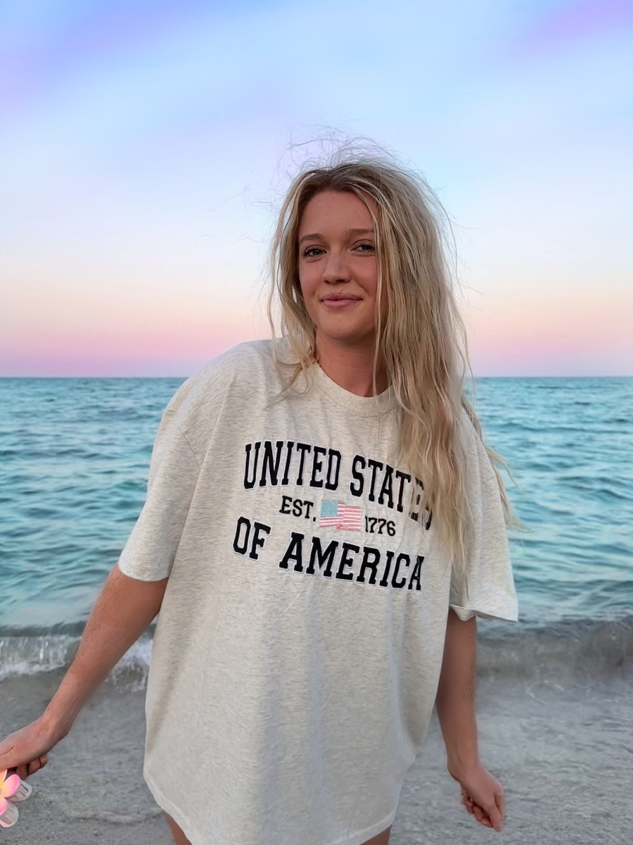 United States of America Embroidered Tee