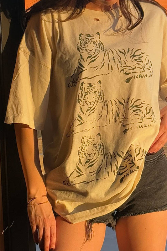 Tina Tiger Trio Oversized Graphic Tee