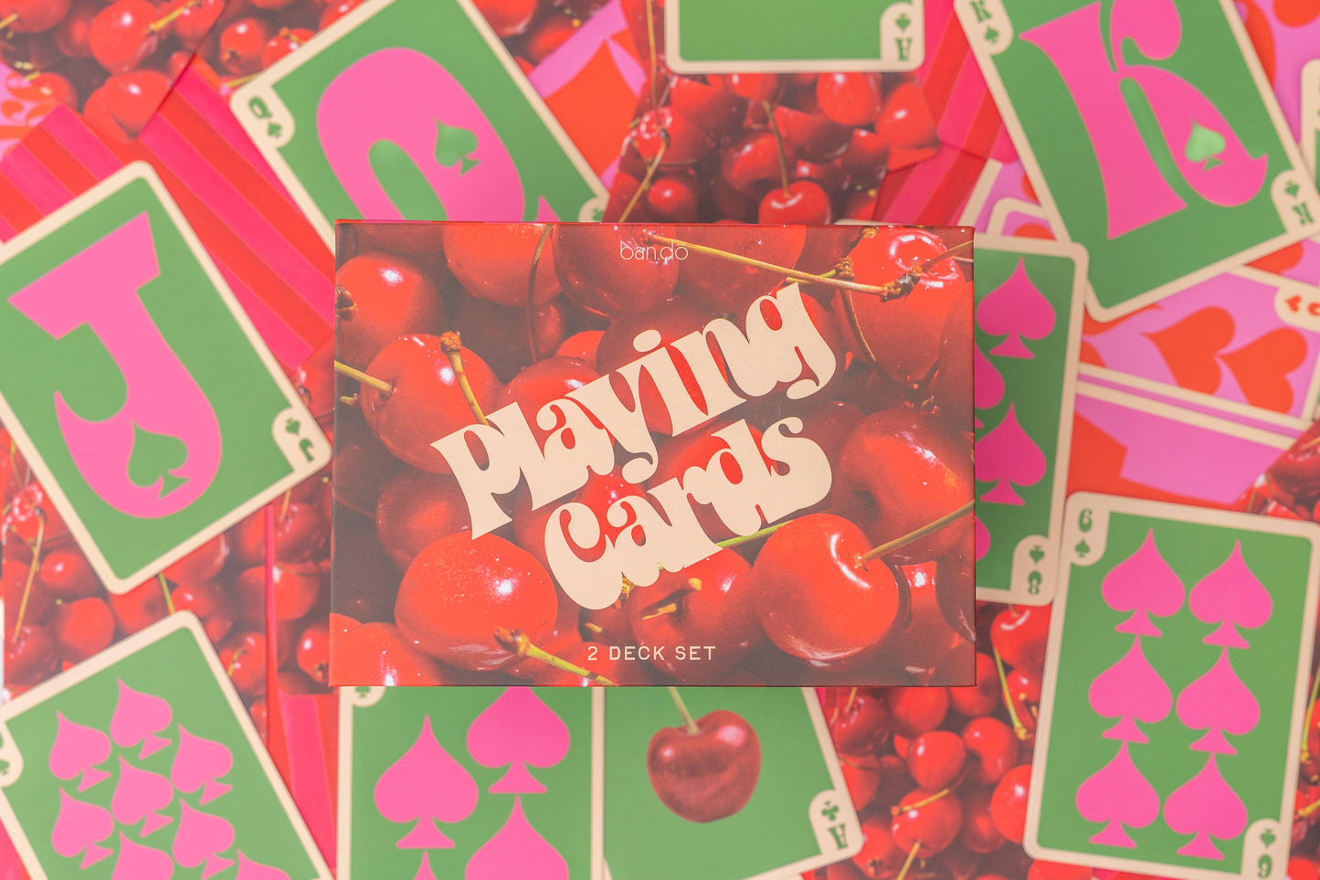 Cherry Stripe Playing Card Set