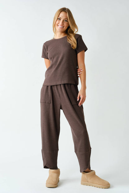 Kadi Waffle-Knit Short-Sleeve Tee