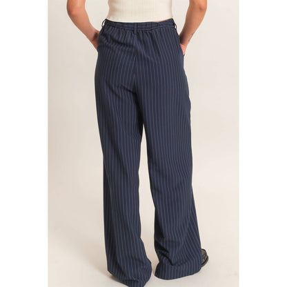Tate Pinstripe Wide-Leg Trousers