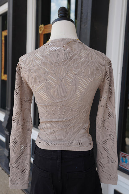 Bonnie Seamless Jacquard Mock Neck Long Sleeve