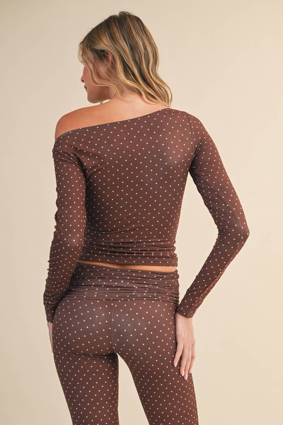 Mable Polka Dot Print Off The Shoulder Top