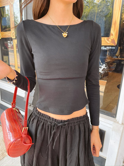 Risa Boat Neck Long Sleeve Top