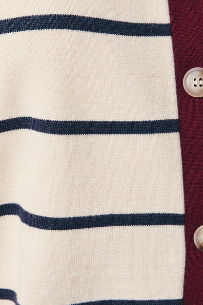 Whit Stripe Color Block Sweater