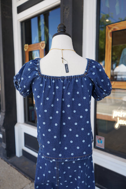 Dani Puff Sleeve Denim Top