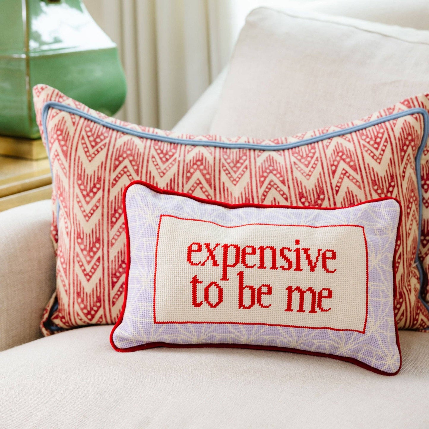 Expensive To Be Me | FURBISH Needlepoint Pillow