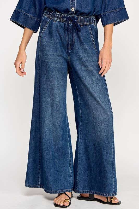 Angie Drawstring Wide Leg Jeans