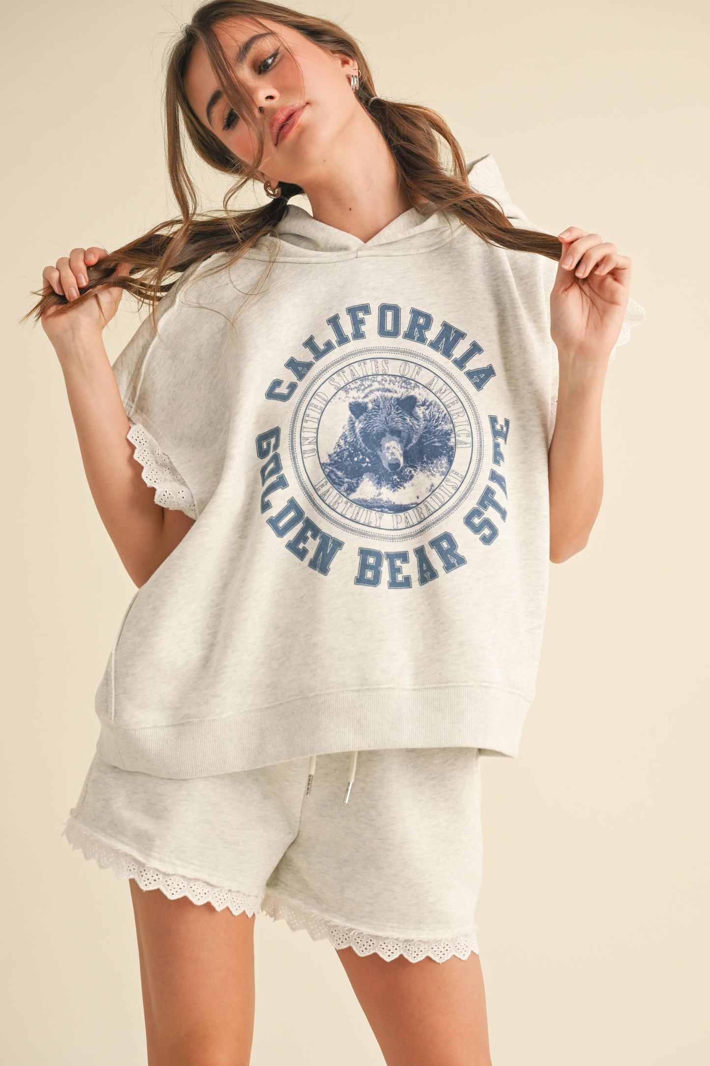 Mollie Hoodie Lace Trim Set