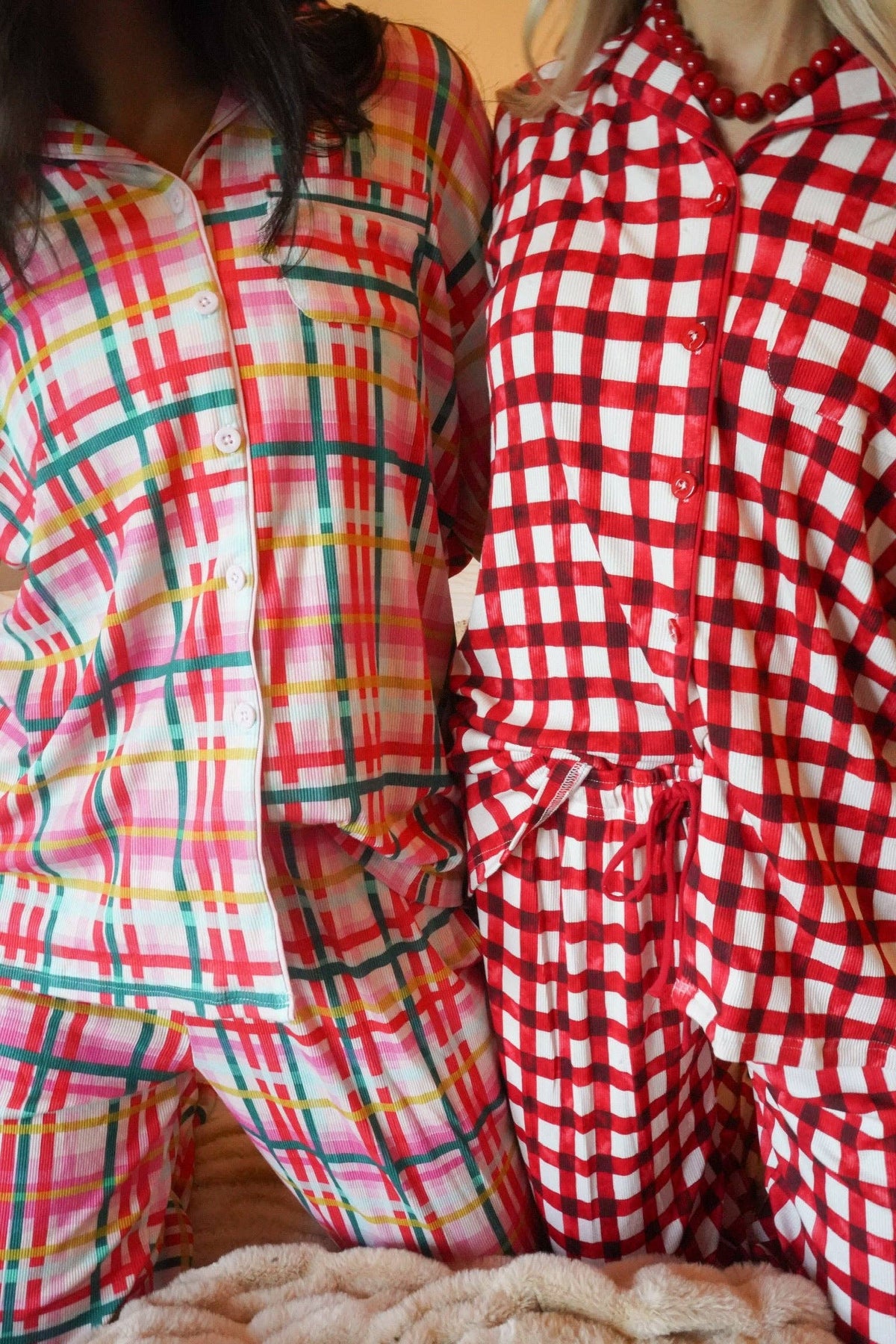 Red Gingham Pajama Set
