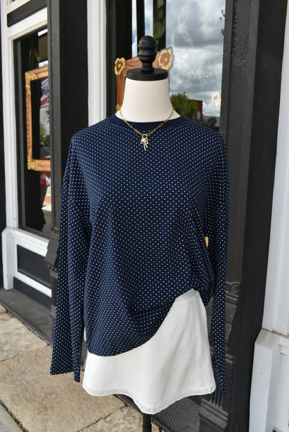 Penny Long Sleeve Polka Dot Top