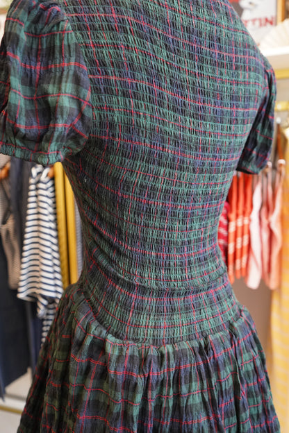 Rowan Plaid Smocked Mini Dress