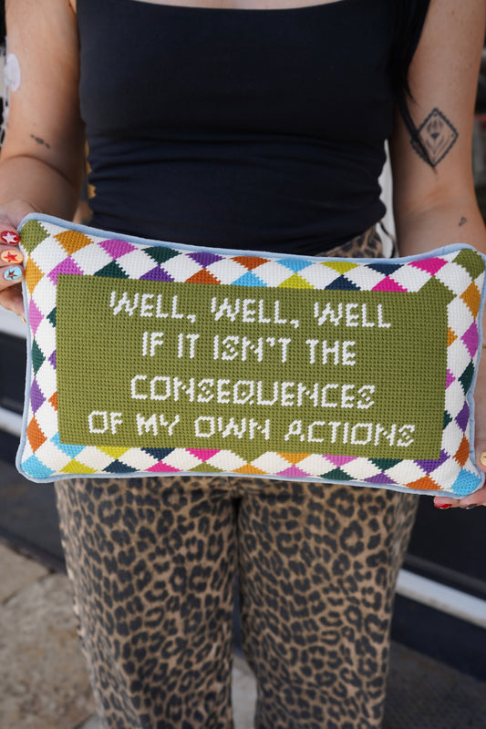 Well Well Well | FURBISH  Needlepoint Pillow