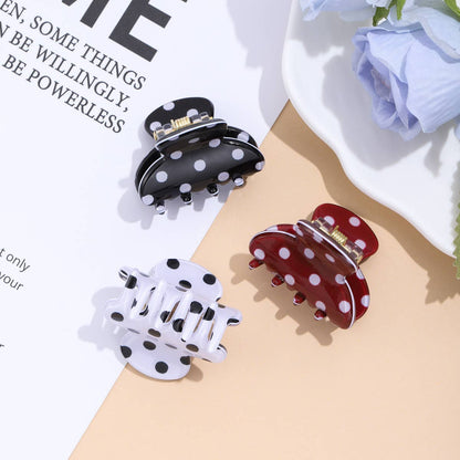 Mini Classic Polka Dot Pattern Hair Claw Clip