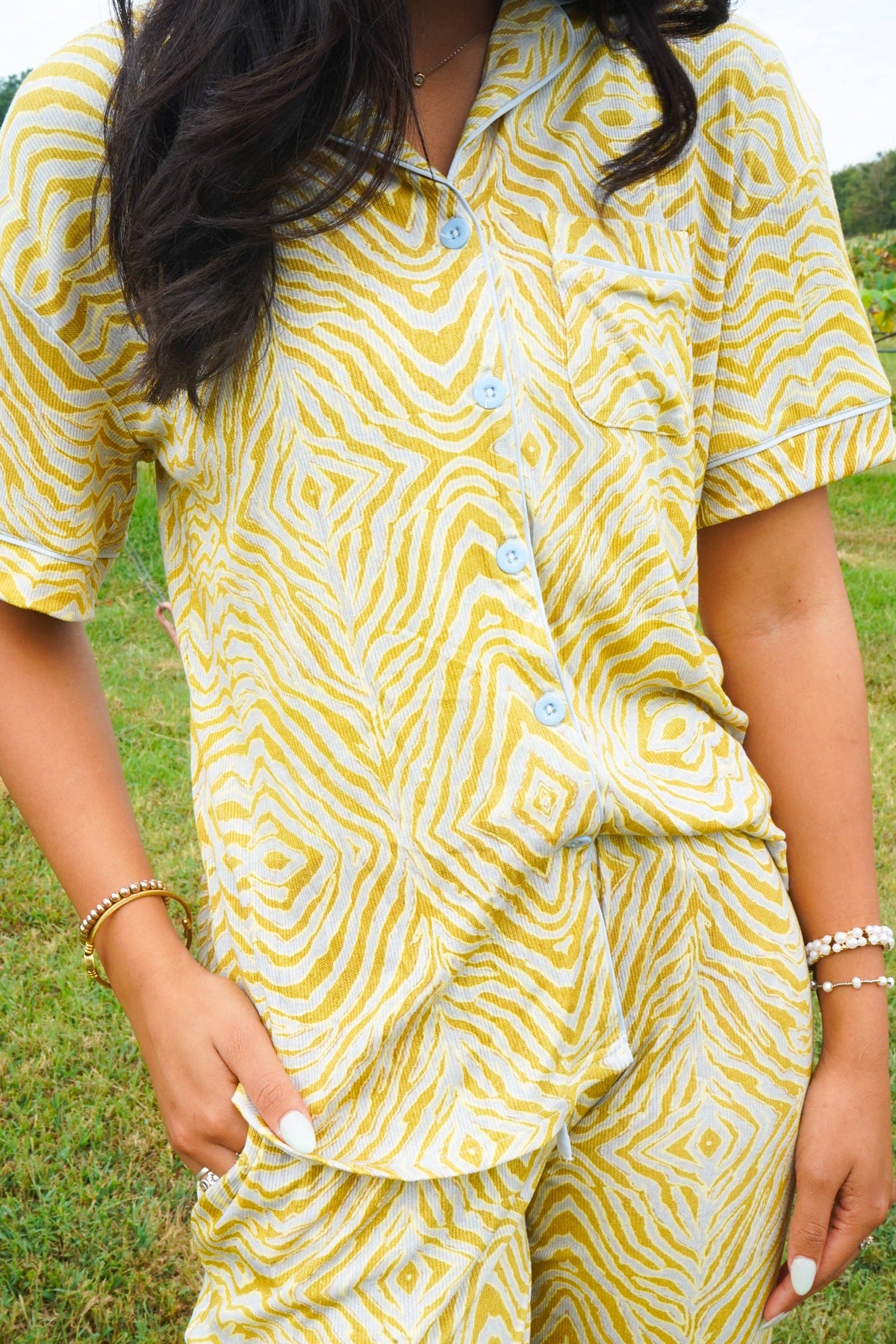 Chartreuse Zebra | Pajama Set