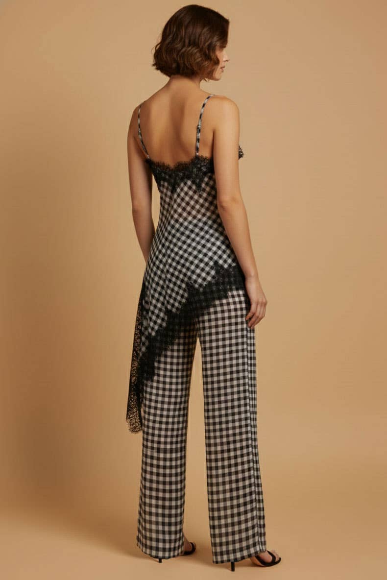 Kendall Gingham Lace Trim Set