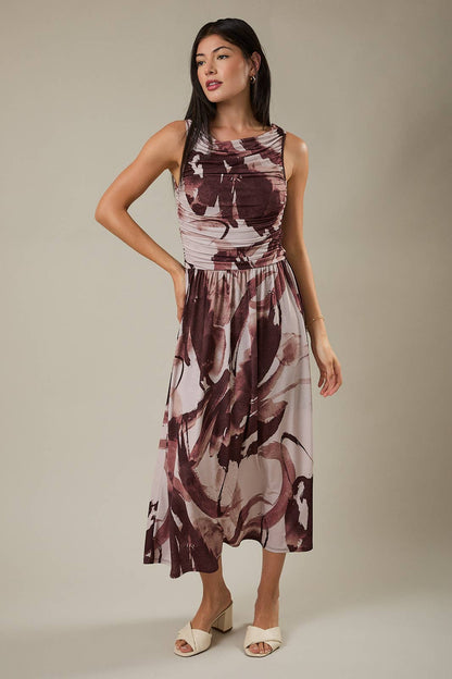 Maya Ruched Midi Dress