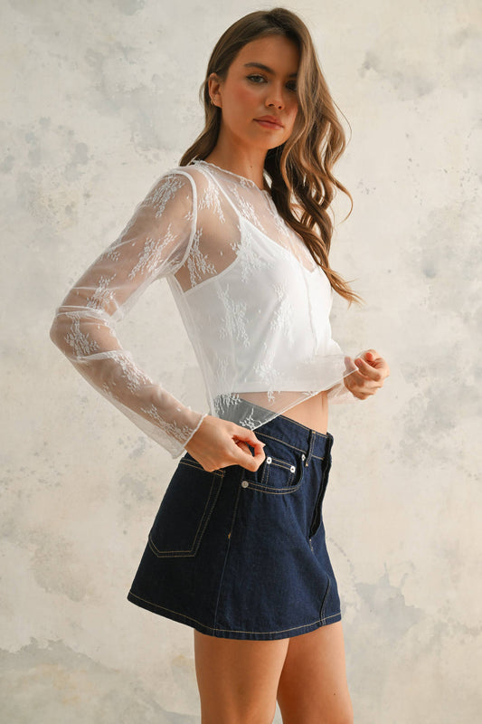 Dana Lace Long Sleeve Top