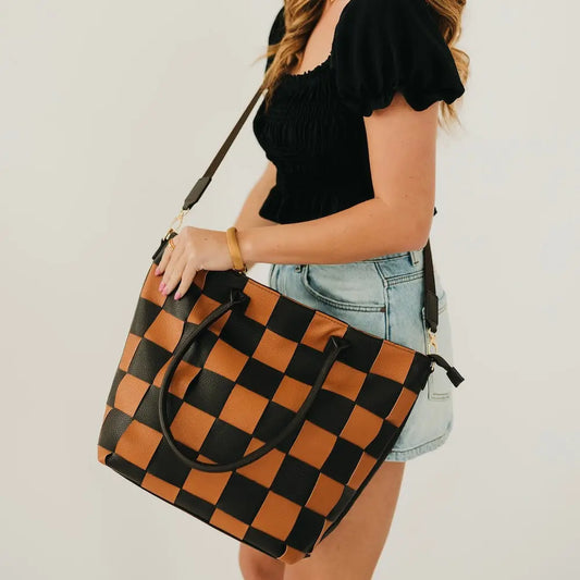 Courtney Checkered Tote | Pretty Simple