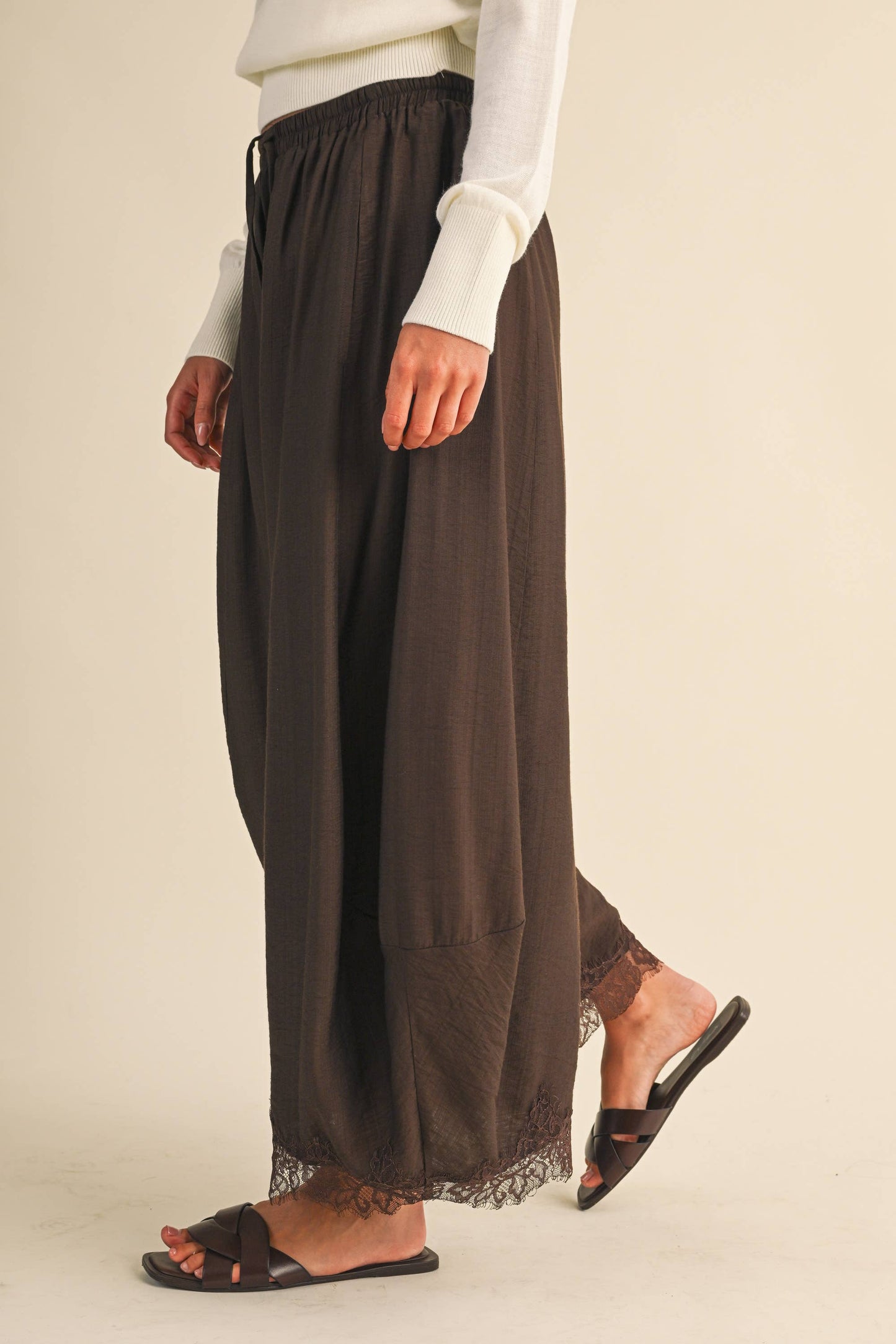 Latte Lace Barrel Pants